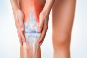 Women's leg painful zone.